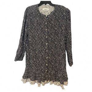 VINTAGE TRIO Silk Blend Floral Ruffle Mini Dress